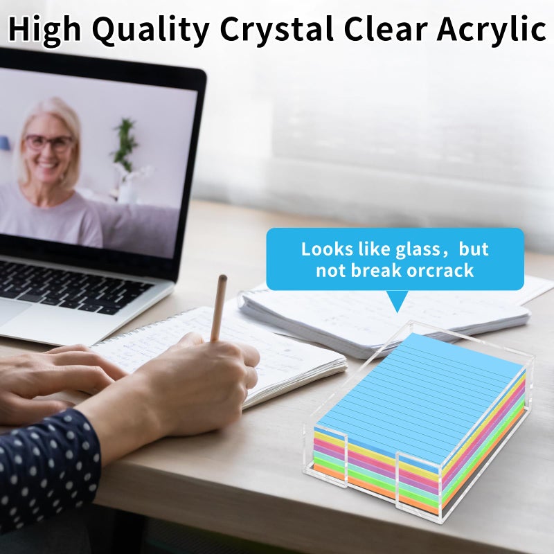 Dincerpen Acrylic Sticky Note Holder - 4 x 6 Inch Post It Note Holder, Crystal Clear Sticky Note Dispenser for Dorm Room Home and Office Acrylic Desk Organizer - Image 4